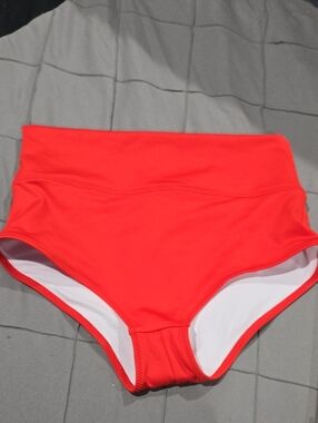 NWT PINK Victoria's Secret High-Waist Bikini Bottoms - Bright Red